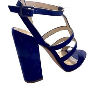 Eva & Zoe 5inch HEELS Womens 7 Royal Blue 1/2 inch platform Strappy